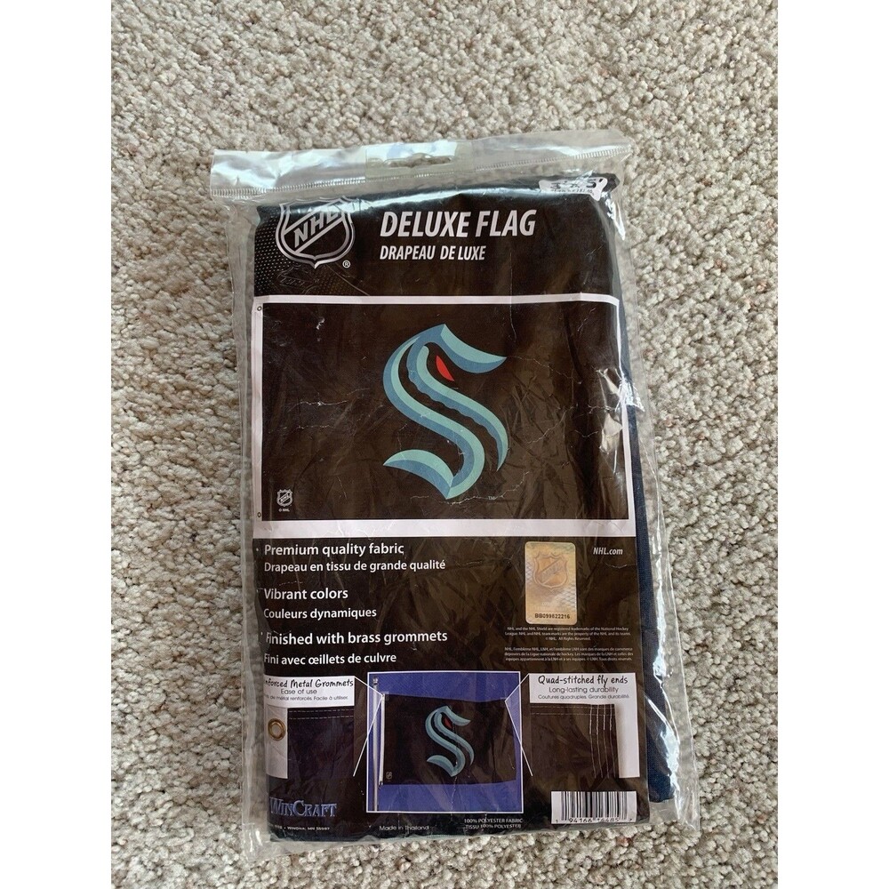 Seattle Kraken NHL Blue Logo 3' x 5' Deluxe Flag New